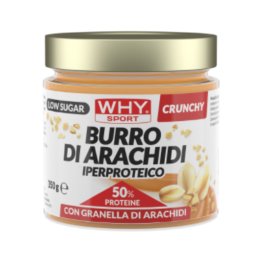 BURRO DI ARACHIDI IPERPROTEICO CRUNCHY 50% PROTEINE (350g)